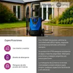 Hidrolavadora Eléctrica Tivoli 1600w 125 Bar De Presión Protección Ipx5 Color Azul/Negro