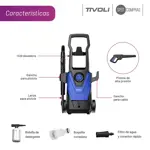 Hidrolavadora Eléctrica Tivoli 1600w 125 Bar De Presión Protección Ipx5 Color Azul/Negro