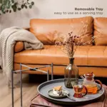 Mesa de Arrime 2 en 1 - Bandeja Removible, Apta Interior y Exterior, Negra