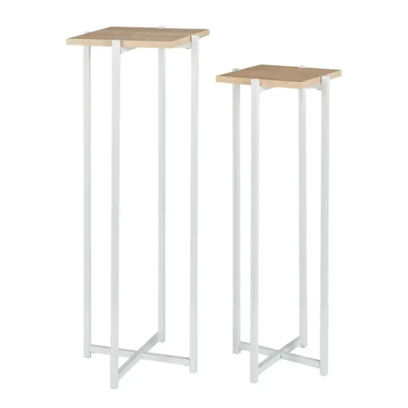 Set Mesas Altas de Apoyo Proline Industrial Blanco HD0051 NS