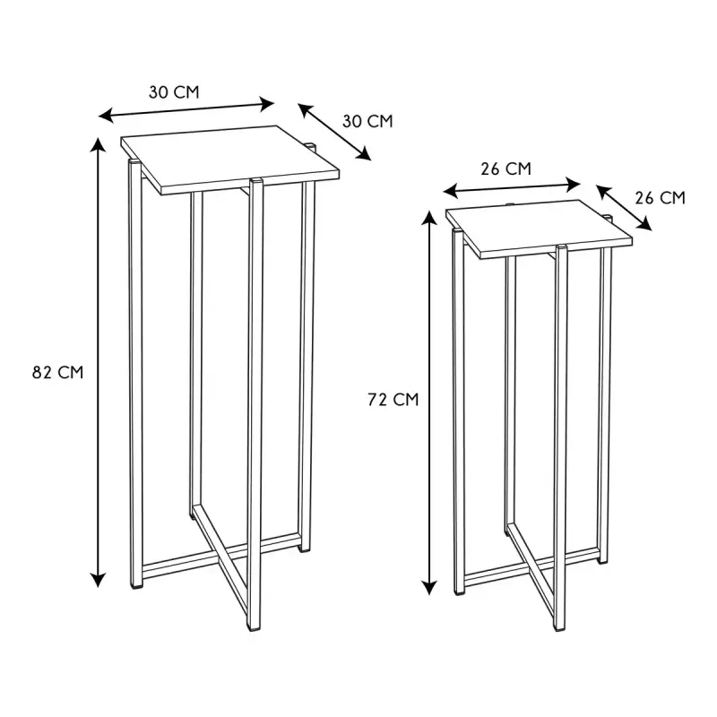 Set Mesas Altas de Apoyo Proline Industrial Blanco HD0051 NS