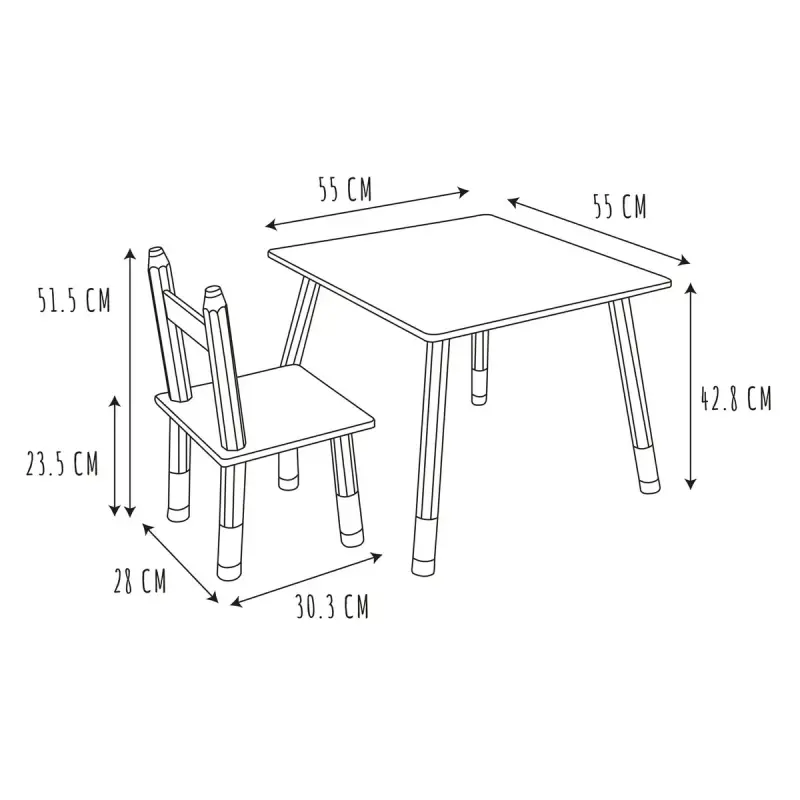 Set Mesa Infantil Proline con 2 Sillas Blanco HD6740 NS