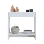 Mesa Recibidora De Arrime Auxiliar Blanco Deco Minimalista