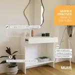 Mesa Recibidora De Arrime Auxiliar Blanco Deco Minimalista
