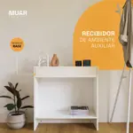 Mesa Recibidora De Arrime Auxiliar Blanco Deco Minimalista