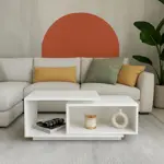 Mesa Ratona Moderna Centro Melamina Minimalista Mr02 Blanco