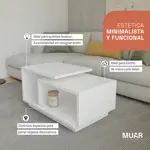 Mesa Ratona Moderna Centro Melamina Minimalista Mr02 Blanco