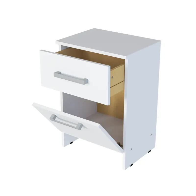 Mesa De Luz Orlandi 1 Cajon 1 Puerta Color Blanca
