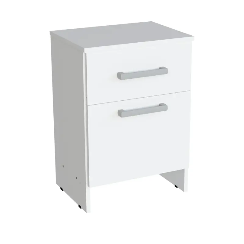 Mesa De Luz Orlandi 1 Cajon 1 Puerta Color Blanca