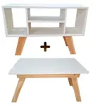 Combo Mesa Ratona + Rack De Tv Estilo Escandinavo