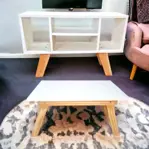 Combo Mesa Ratona + Rack De Tv Estilo Escandinavo