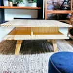 Mesa Ratona De Arrime En Pino Madera Nordica Escandinava Con Divisiones!