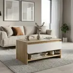 Mesa Ratona Living Con Cajón Y Estante Gacela