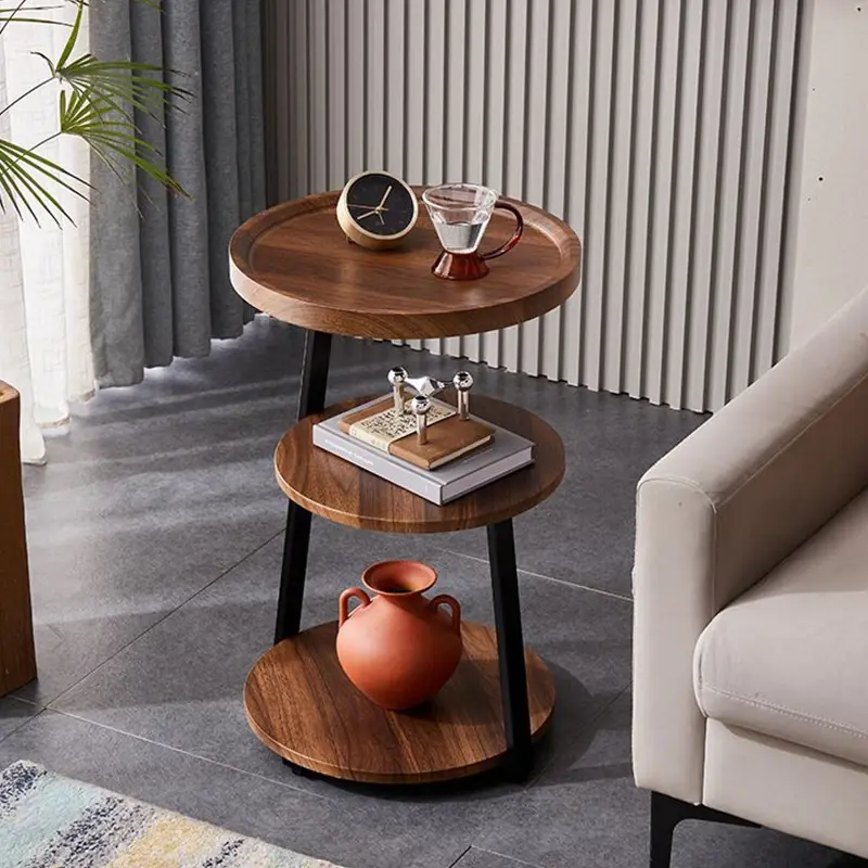 Mesa De Arrime 3 Niveles Madera Y Metal Premium 60cm Alto