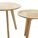 Set De Mesas Bajas You Ratonas Madera Y Rattán Sintético. Natural