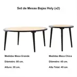 Set De Mesas Bajas Ratonas Holy De Madera De Haya Laqueadas. Negro