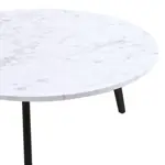 Mesa Baja - Ratona Icon Símil Mármol Patas De Madera 80 Cm. Negro