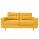 Sillon Sofa 2 Cuerpos Escandinavo Pana Amarillo 1.60 MTS