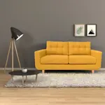 Sillon Sofa 2 Cuerpos Escandinavo Pana Amarillo 1.60 MTS