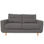 Sillon Sofa 2 Cuerpos Escandinavo Pana Gris Oscuro 1.60 MTS