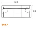 Sillon Sofa Basic Ecocuero Natural 160 x 75