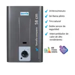 calefon escorial 14 lts tiro natural sin piloto gris grafito tipo de gas gn