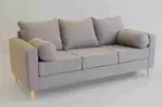 Sillon 3 Cuerpos Dallas Lino Gris Claro 