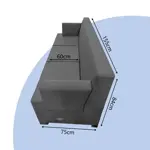 Sillón Smart 3 Cuerpos Living Box ® c/Puerto USB En Caja para armar GRIS