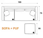 Sillón de 3 Cuerpos Esquinero Bisogno 1.85MTS Chenille Gris Pata Madera Natural - American Wood