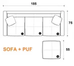 Sillón esquinero Versa 3 cuerpos chenille stone