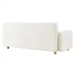 Sofá Teddy 3 Cpos Tapizado Blanco Bouclé Soft 2 Almohadones Redondo