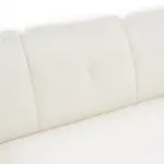 Sofá Teddy 3 Cpos Tapizado Blanco Bouclé Soft 2 Almohadones Redondo