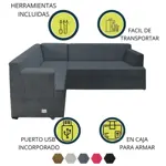 Sillón Smart 2 +2 Cuerpos Living Box ® c/Puerto USB En Caja para armar. Derecho - GRIS