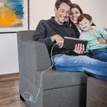 Sillón Smart 3+2 Cuerpos Living Box ® c/Puerto USB En Caja para armar. Izquierdo - GRIS