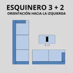 Sillón Smart 3+2 Cuerpos Living Box ® c/Puerto USB En Caja para armar. Izquierdo - GRIS