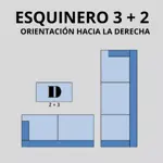 Sillón Smart 3+2 Cuerpos Living Box ® c/Puerto USB En Caja para armar. Derecho - GRIS