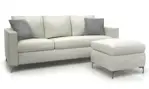Sillón Esquinero Convertible 3 Cuerpos De Ecocuero Blanco 1.85 MTS