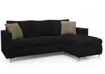 Sillón de 3 Cuerpos Esquinero Convertible 1.85MTS Chenille Negro