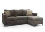 Sillón de 3 Cuerpos Esquinero Convertible 1.85MTS Chenille Gris