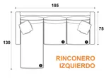 Sillón de 3 Cuerpos Esquinero Convertible 1.85MTS Chenille Gris