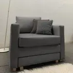 Sofá Cama 1 Cuerpo Australia Lino Gris Medio