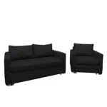 Sofa Cama Juego de Living Australlia 2 Cuerpos + 1 Cuerpo Lino Gris Oscuro