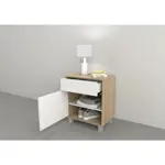Mesa de luz minimal 1 puerta 1 cajon Olmo con Everest