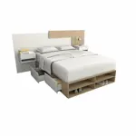 Box De Cama Cajonera Zapatero 6442 2 Plazas Base Sommier 140 Olmo con Everest