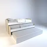 Cama 1 plaza melamina dormitorio nido triple Nevado con Everest