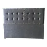 Respaldo Para Sommier Super Queen 160 Pana Capitone Cuadrado Color Nickel