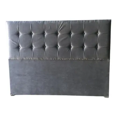 Respaldo Para Sommier Super Queen 160 Pana Capitone Cuadrado Color Nickel
