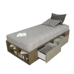Respaldo Juvenil 1.18m x 1.03 de alto madera Tables 6429 Nogal-Gris