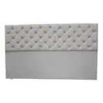Respaldo Sommier King 2 Metros Ecocuero Multicapitone Rombo  Color Crudo