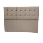 Respaldo Sommier 1 1/2 Plaza 100 Ecocuero Capitone Cuadrado  Color Crudo